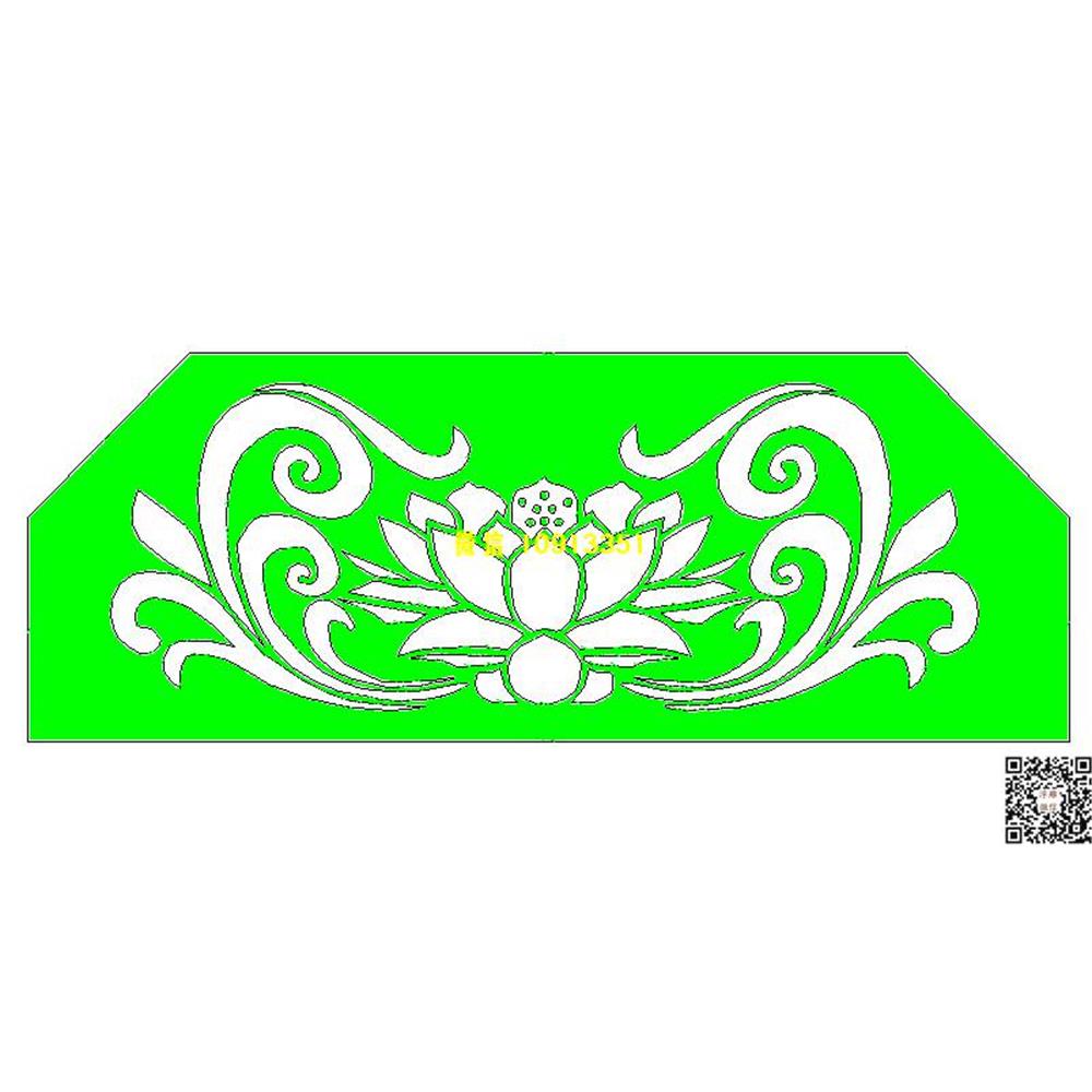 精雕图13ac6荷花碑头线雕图线条图单线铣底图_电脑雕刻plt文泰矢量图精雕图浮雕图